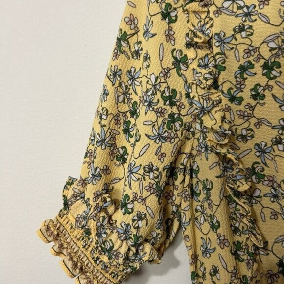 Max Studio Tiered Maxi Ruffle Dress sz xs Floral Smocked Soft Feminine Country - Picture 7 of 9